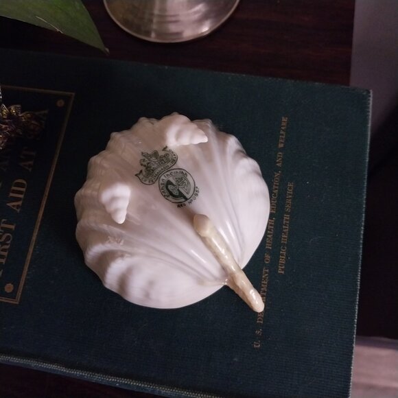 Vintage Belleek Neptune Shell Tea Cup and Saucer Set - Picture 9 of 10